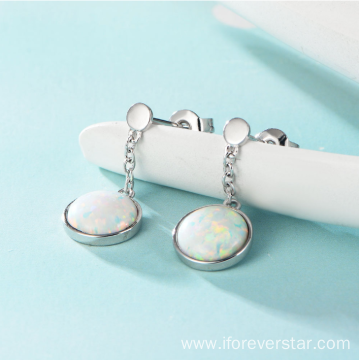 silver 925 earring opal stud earrings for woman